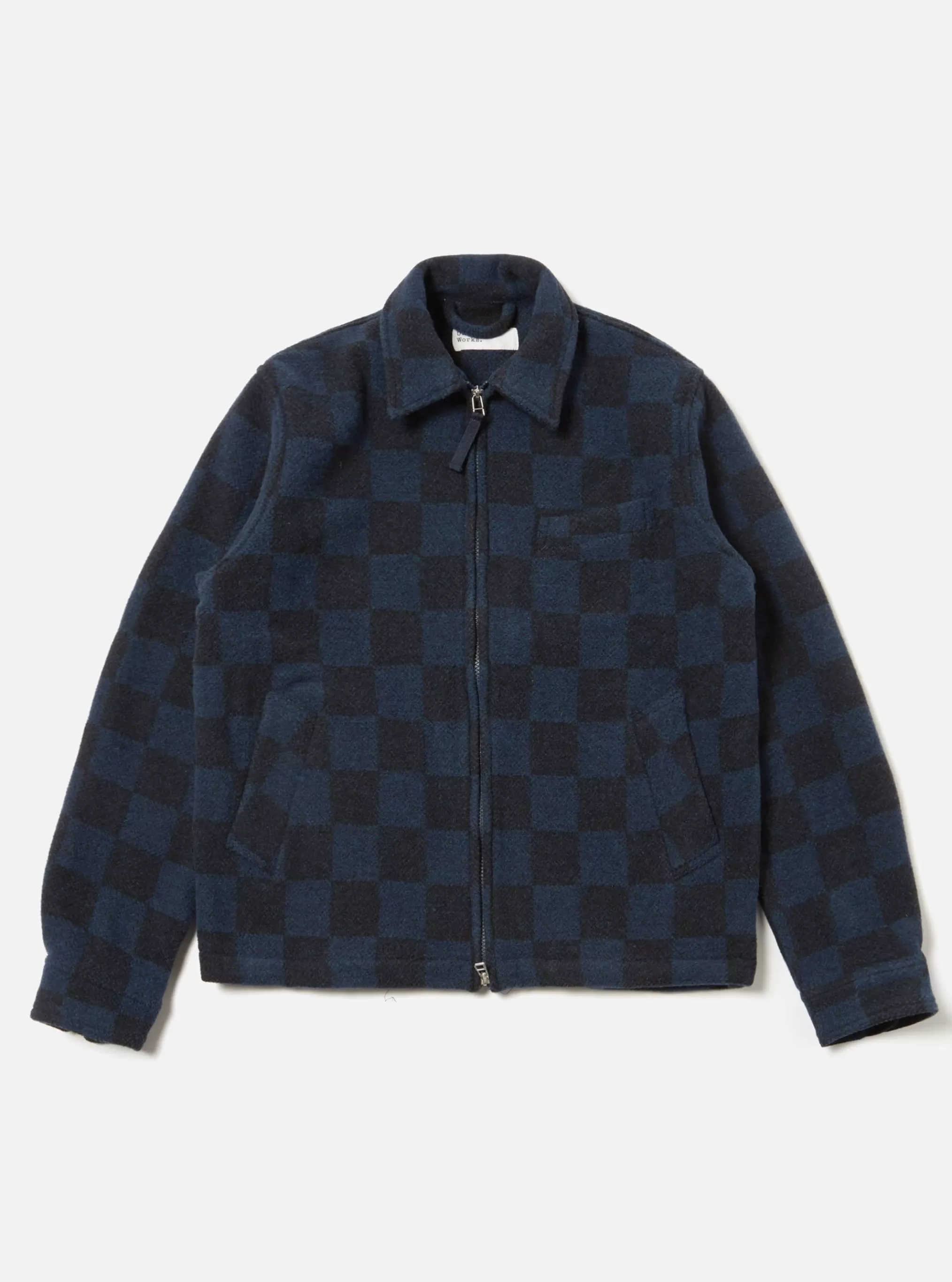 Jackets.^Universal Works Windcheater Jacket In Navy Checkerboard Lambswool