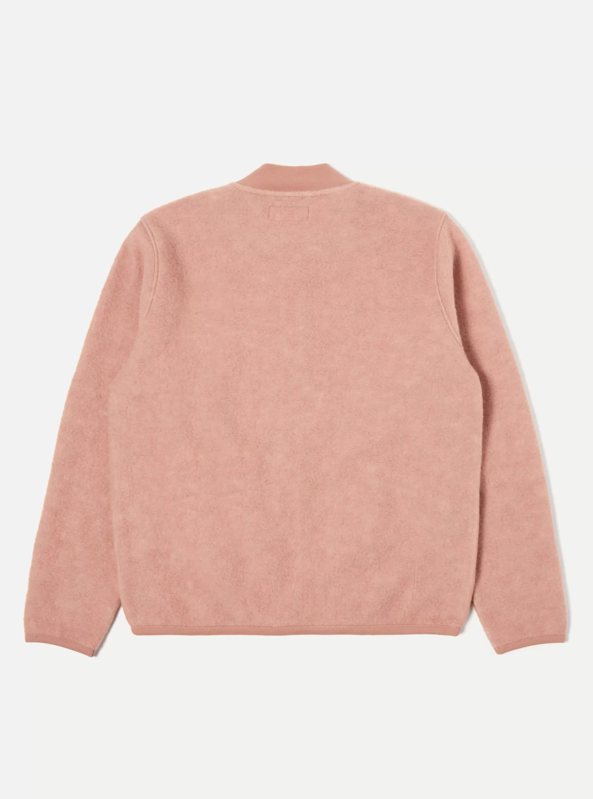 Fleece.^Universal Works Zip Bomber In Pink Wool Fleece