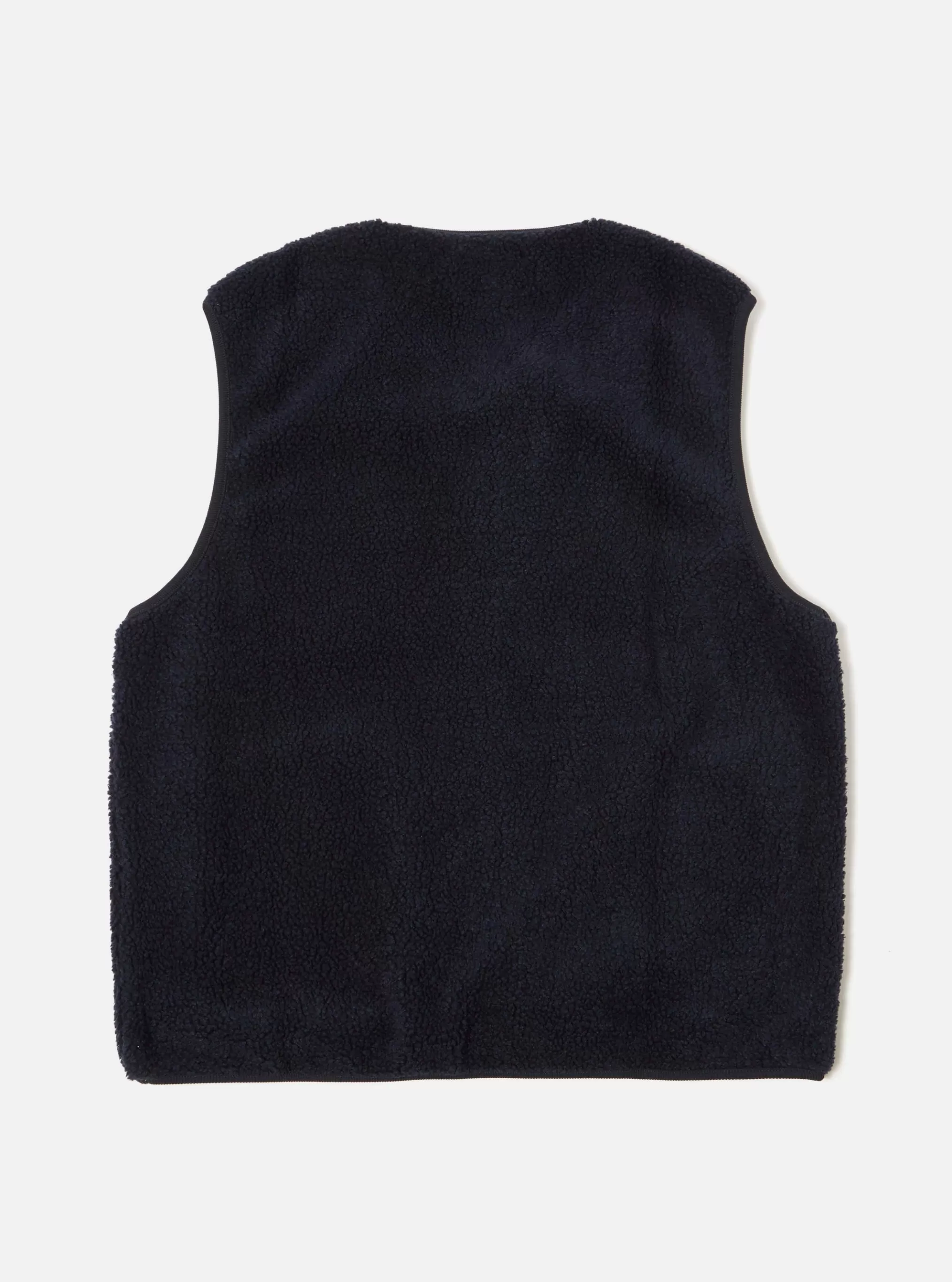 Fleece.^Universal Works Zip Gilet In Navy Mountain Fleece