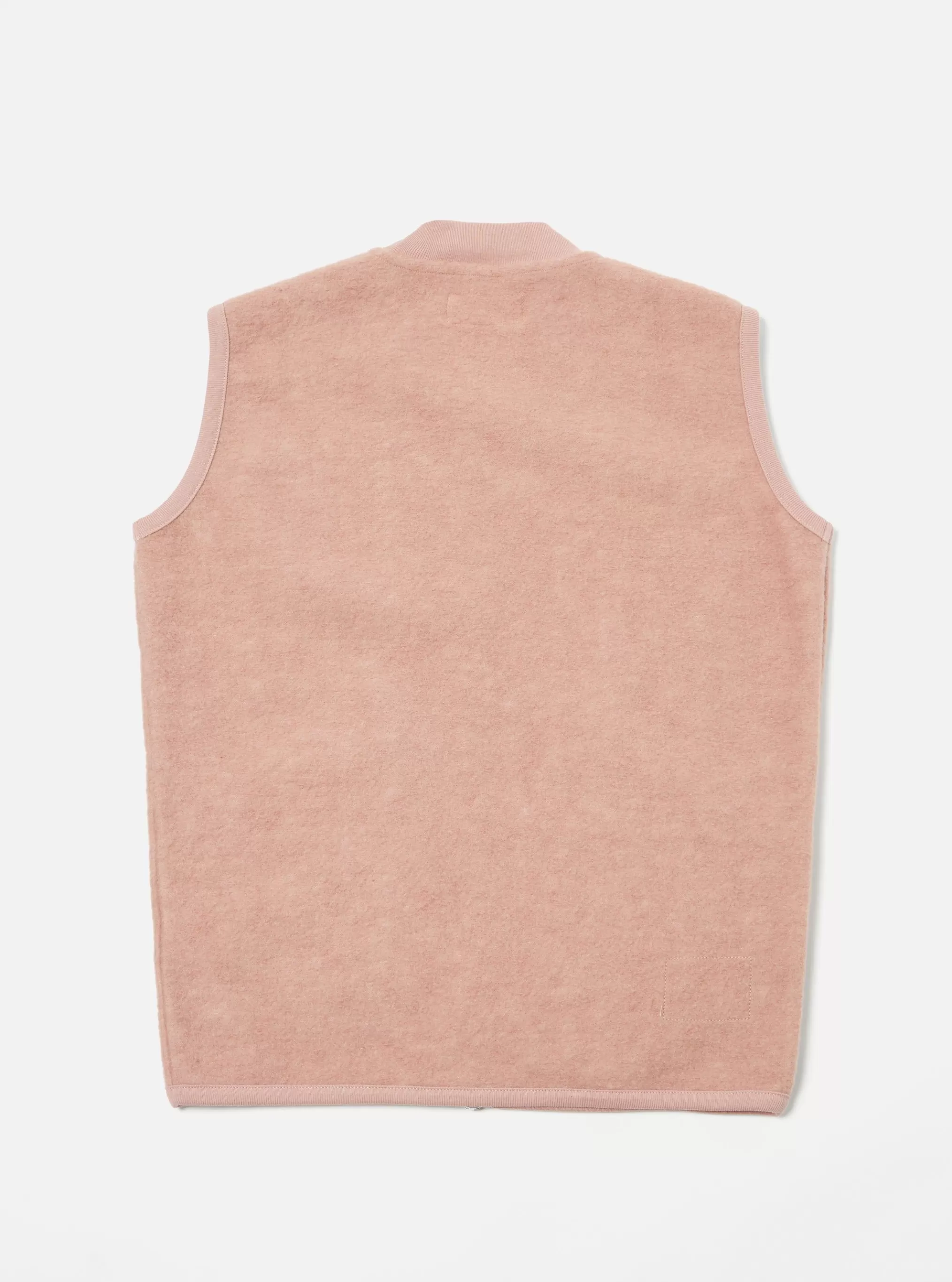 Fleece.^Universal Works Zip Waistcoat In Pink Wool Fleece